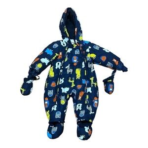 Vine Animal Snowsuit Blue Size 9-12 Months